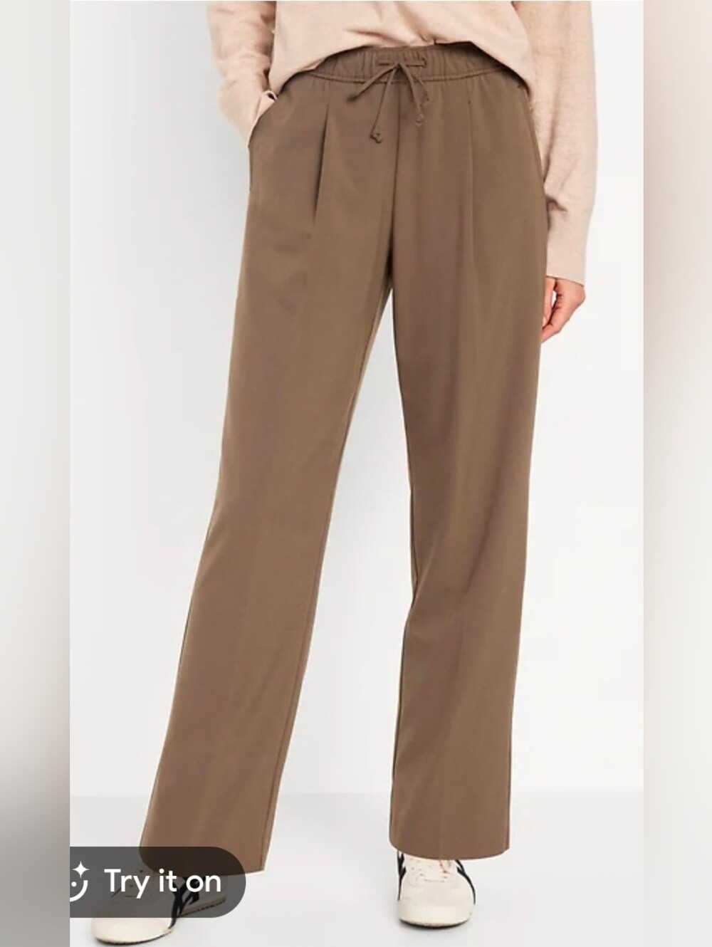 Women's Drawstring Trousers in Tan